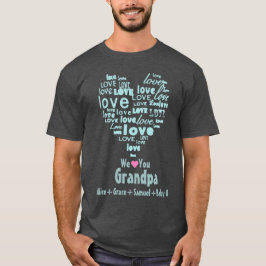 T-shirt Typographie Amour Coeur "We Love You" Personnalisé