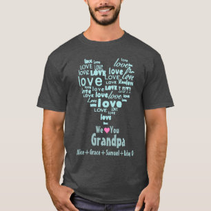 T-shirt Typographie Amour Coeur "We Love You" Personnalisé