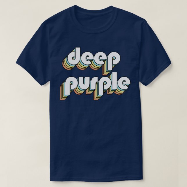 T-shirt Typographie arc-en-ciel profonde violet rétro styl (Design devant)