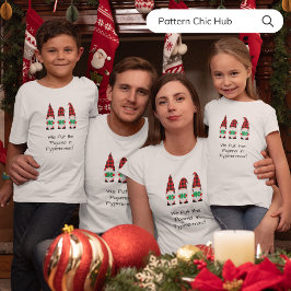 T-shirt Typographie blanc moderne Pyjama Noël de famille