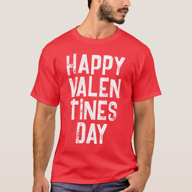 T-SHIRT TYPOGRAPHIE BLANCHE DE LA JOURNÉE DES VALENTINES H (Devant)