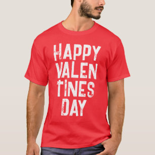 T-SHIRT TYPOGRAPHIE BLANCHE DE LA SAINT-VALENTIN HEUREUSE