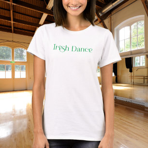 T-shirt Typographie branchée de danse irlandaise en vert