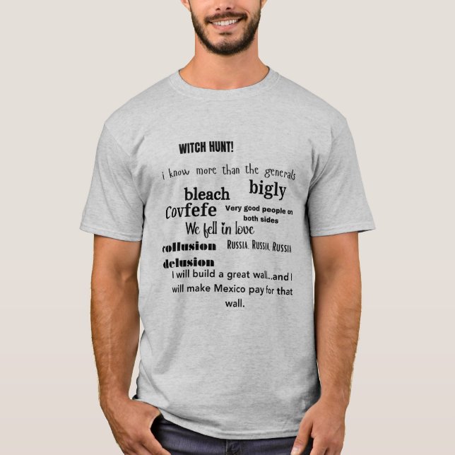 T-shirt Typographie Cloud de Trump Word (Devant)