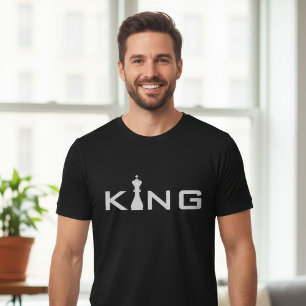 T-shirt Typographie Cool King Joueur d'échecs