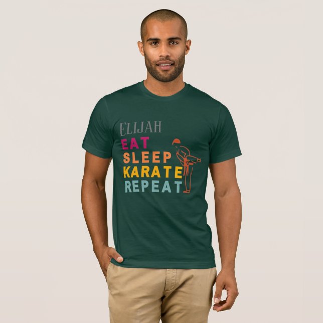 T-shirt Typographie Cool moderne Arts martiaux Karate (Devant entier)