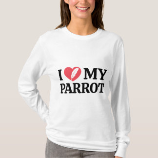T-shirt Typographie d'amour de perroquet minimal personnal