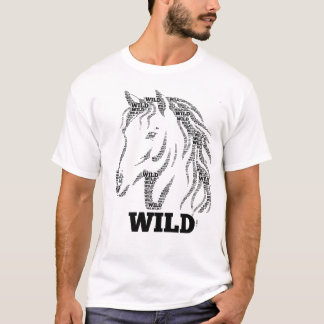 T-shirt Typographie de Cheval Sauvage