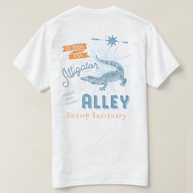 T-shirt Typographie de cru de lutteur d'alligator d'allée (Design dos)