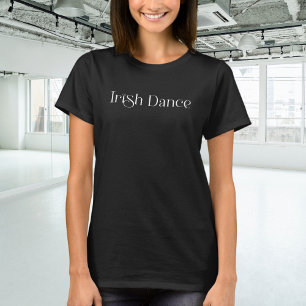 T-shirt Typographie de danse irlandaise branchée en blanc