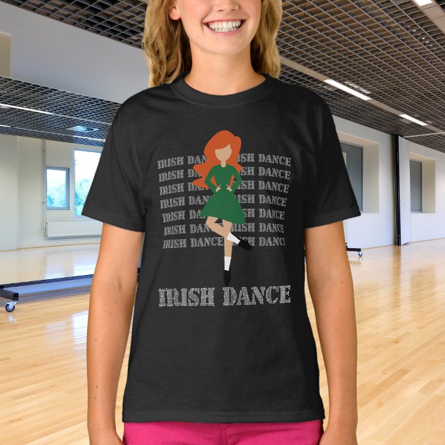 T-shirt Typographie de danse irlandaise Cheveux rouges Dan (Créateur téléchargé)
