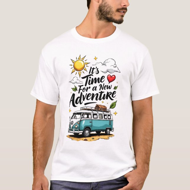 T-shirt Typographie de devis d'aventure tendance (Devant)