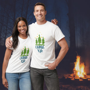 T-shirt Typographie de la vie en camping