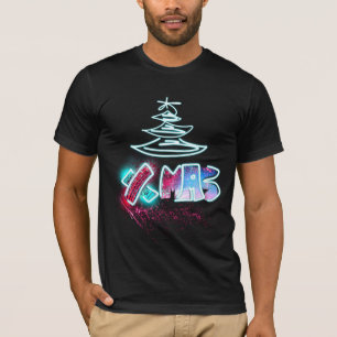 T-shirt Typographie de l'arbre de parties scintillant bleu