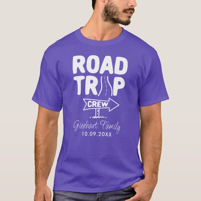 T-shirt Typographie de l'équipage de route Famille Pause p (Devant)