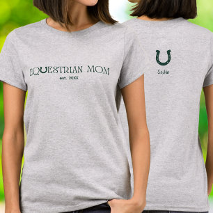 T-shirt Typographie de ligne de maman équestre
