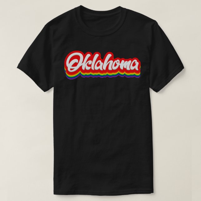 T-shirt Typographie de l'Oklahoma Rainbow (Design devant)