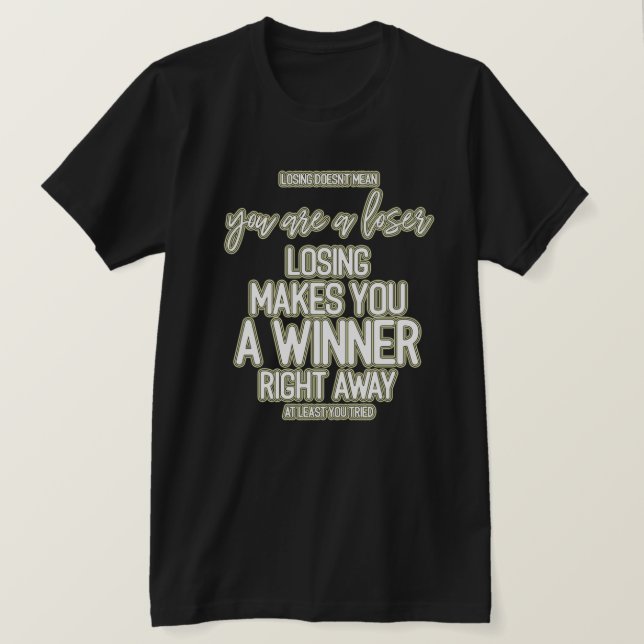 T-shirt Typographie de motivation de citation de gagnant (Design devant)