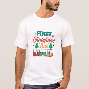 T-shirt Typographie de Noël pour Premier Papa Moderne