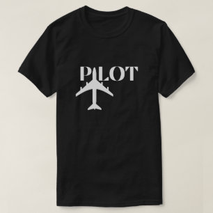 T-shirt Typographie de pilote & avion, Aviation, Minimalis