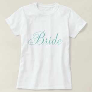 T-shirt Typographie de script vert menthe "Mariée"