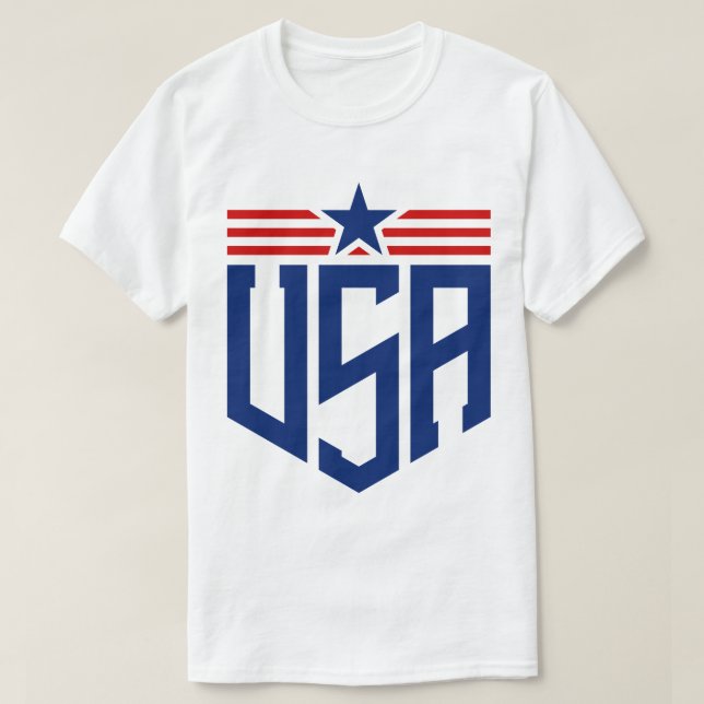 T-shirt Typographie d'emblème des États-Unis (Design devant)