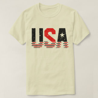 T-shirt Typographie des États-Unis en rouge et noir