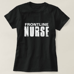 T-shirt Typographie des infirmières de première ligne No
