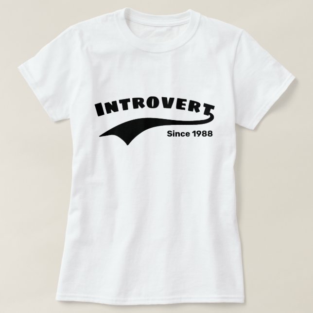 T-shirt Typographie d'introvertie noire Swoosh Date person (Design devant)