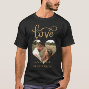 T-shirt Typographie d'or Forme cardiaque Photo de Saint-Va