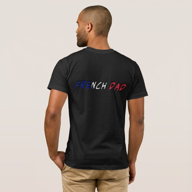 T-shirt Typographie du drapeau français papa France (Dos entier)