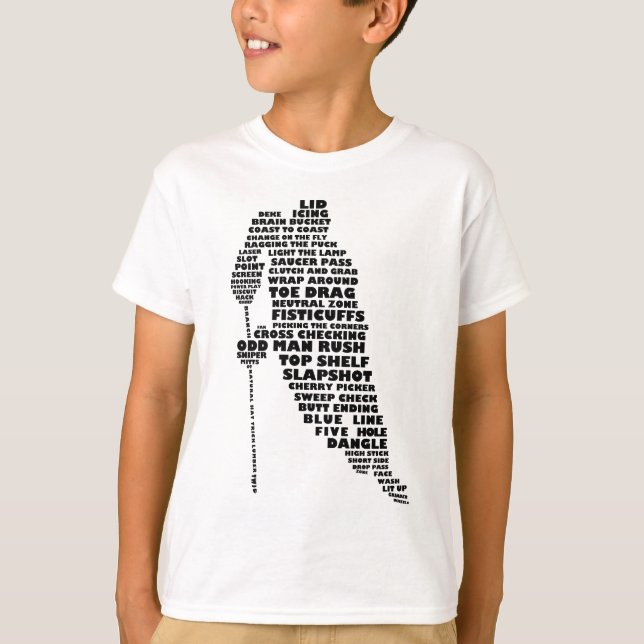 T-shirt Typographie du joueur de hockey (Devant)