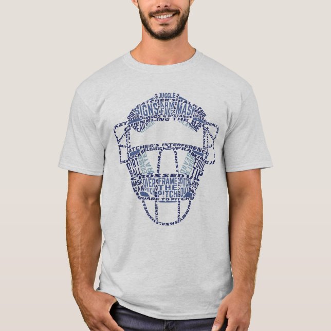 T-shirt Typographie du masque de baseball (Devant)