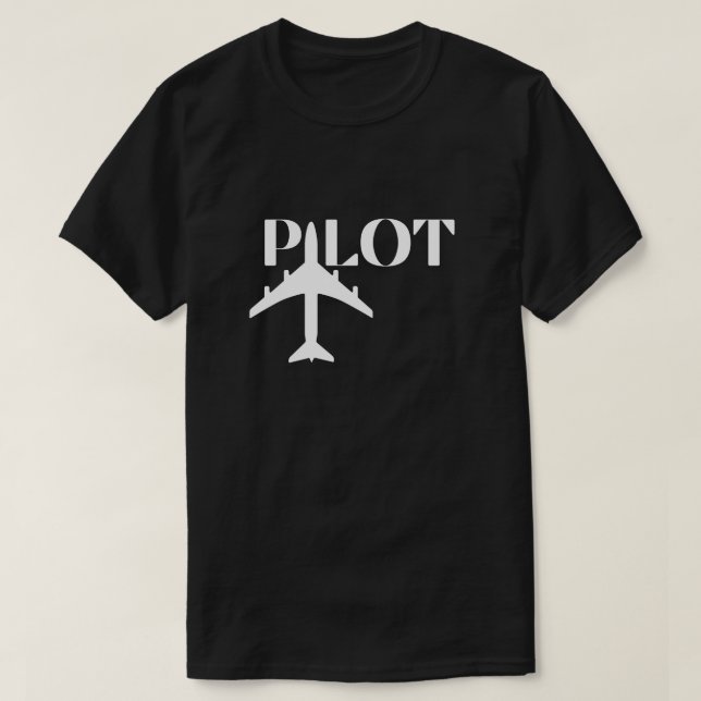 T-shirt Typographie du pilote & avion, Aviation, Minimalis (Design devant)