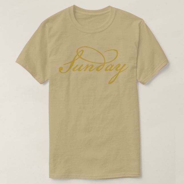 T-shirt Typographie du script Gold du dimanche (Design devant)