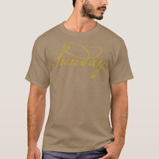 T-shirt Typographie du script Gold du dimanche