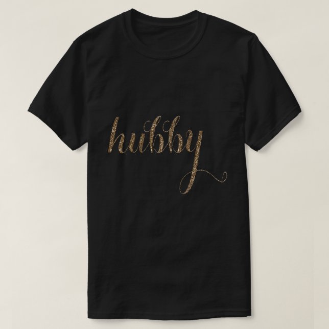 T-shirt Typographie mariage Gold Foil HUBBY (Design devant)
