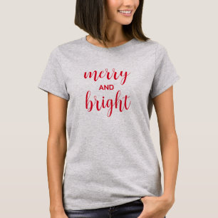 T-shirt Typographie Merry Et Bright