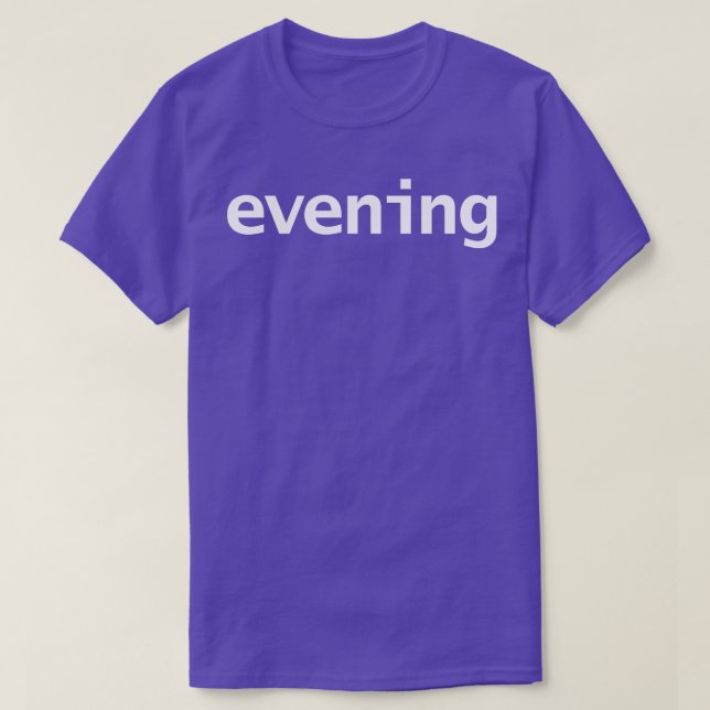 T-shirt Typographie minimale du soir Texte blanc (Design devant)