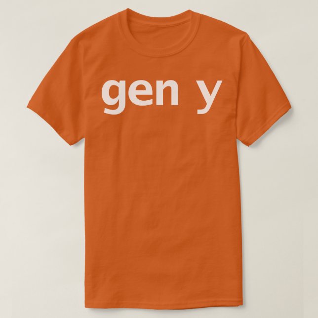 T-shirt Typographie minimale Gen Y (Design devant)