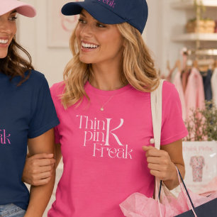 T-shirt Typographie moderne audacieuse Think Pink Freak