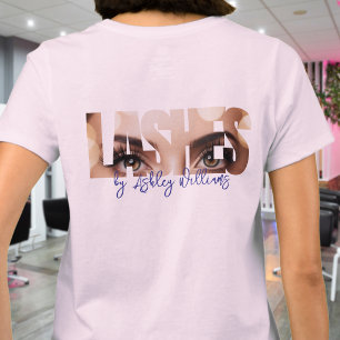 T-shirt Typographie moderne "LASHES by" artiste de cils