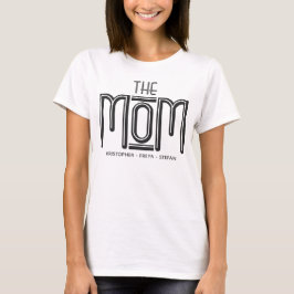 T-shirt Typographie noir blanc Personnalisé Maman