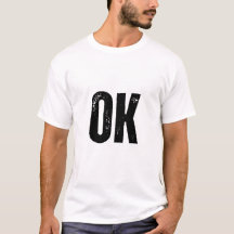 T-shirt Typographie noir et blanc "Ok"