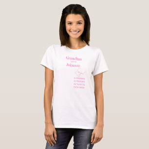 T-shirt Typographie rose grand-mère personnalisée