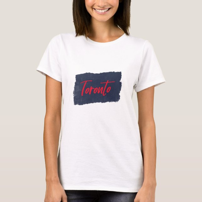T-shirt Typographie rouge manuscrite de Toronto (Devant)