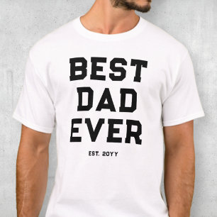 T-shirt Typographie simple noir et blanc Meilleur Papa Eve