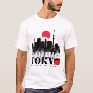 T-shirt Typographie Tokyo Les plus grandes villes d'Asie