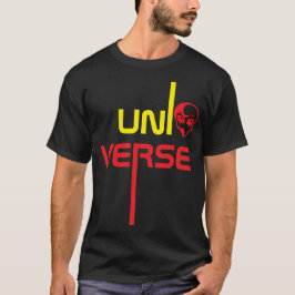 T-shirt Typographie Universe avec design de visage Alien
