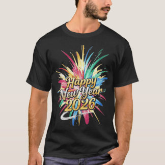 T-shirt Typographie vibrante du Nouvel An 2026